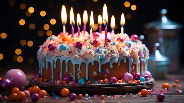 bolo de aniversário com velas