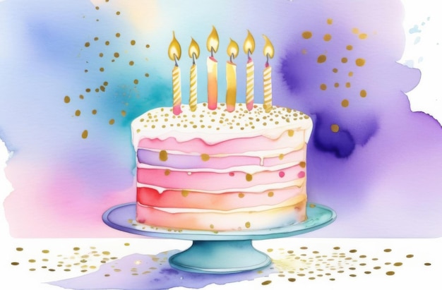 Foto bolo de aniversário com velas