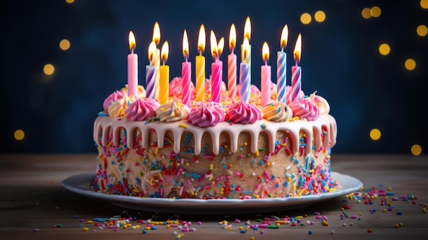 bolo de aniversário com velas