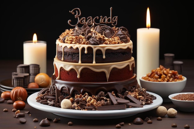 bolo de aniversário de chocolate comida de fundo 284jpg
