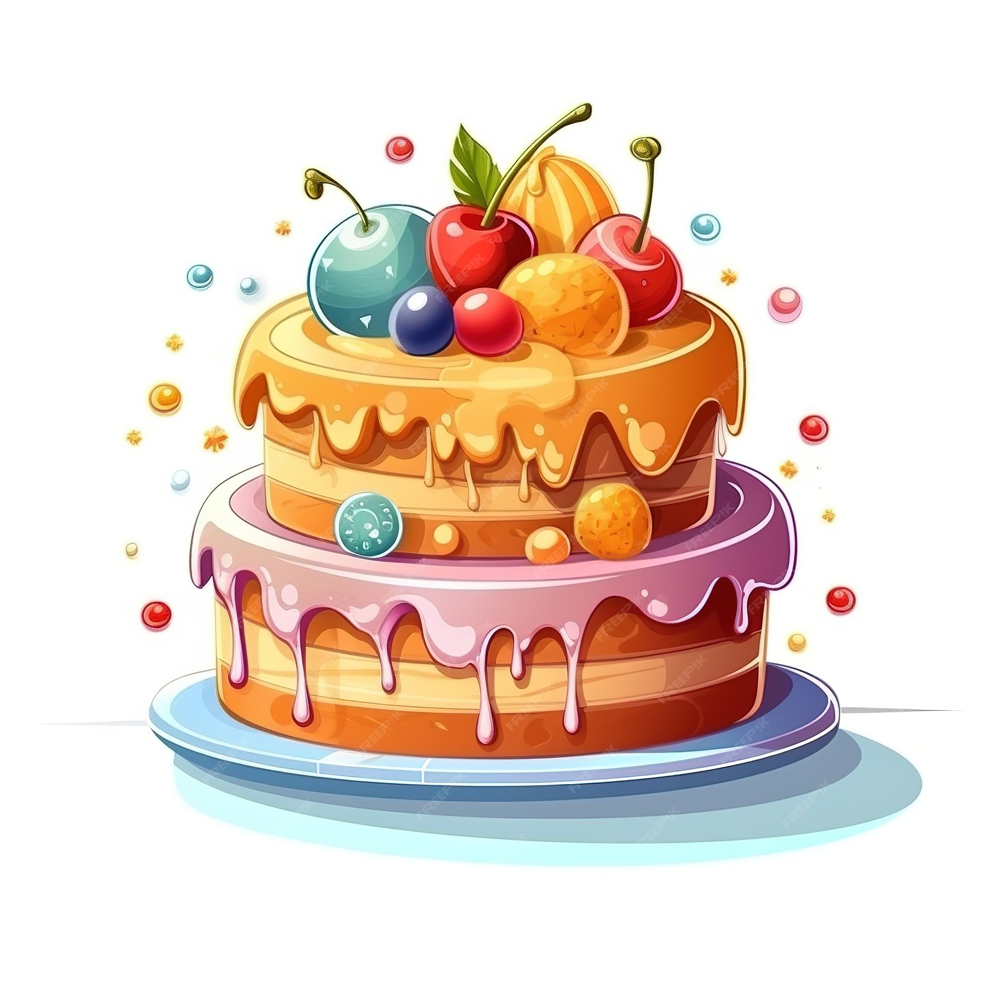 A ilustração de um bolo de aniversário