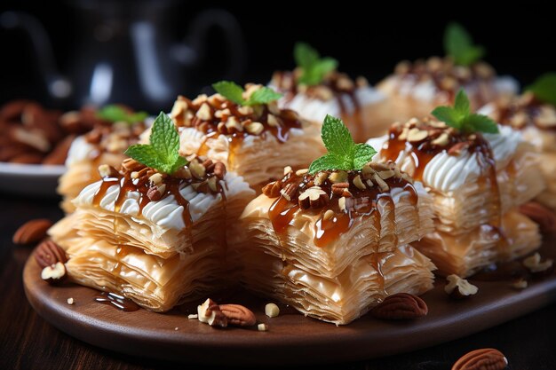 bolo de baklava com nozes e minhoca