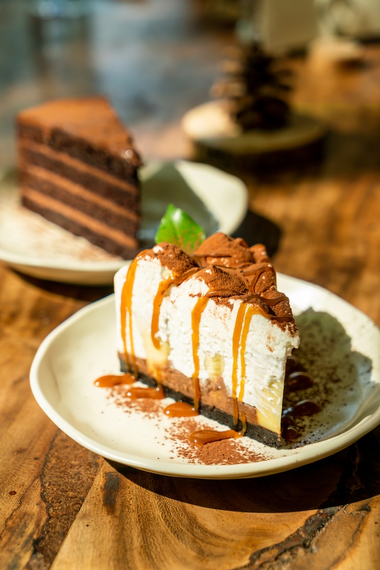 Foto bolo de banoffee com caramelo