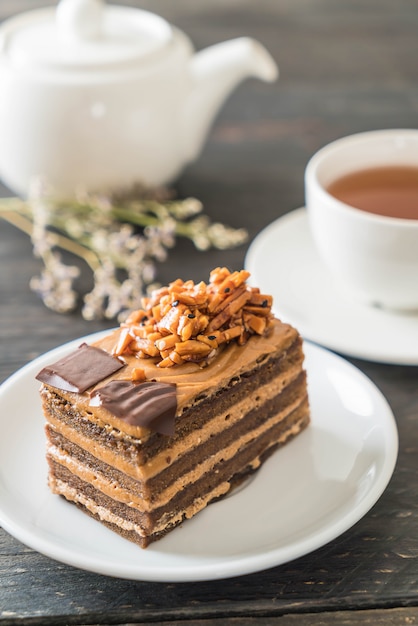 Bolo de café com caramelo