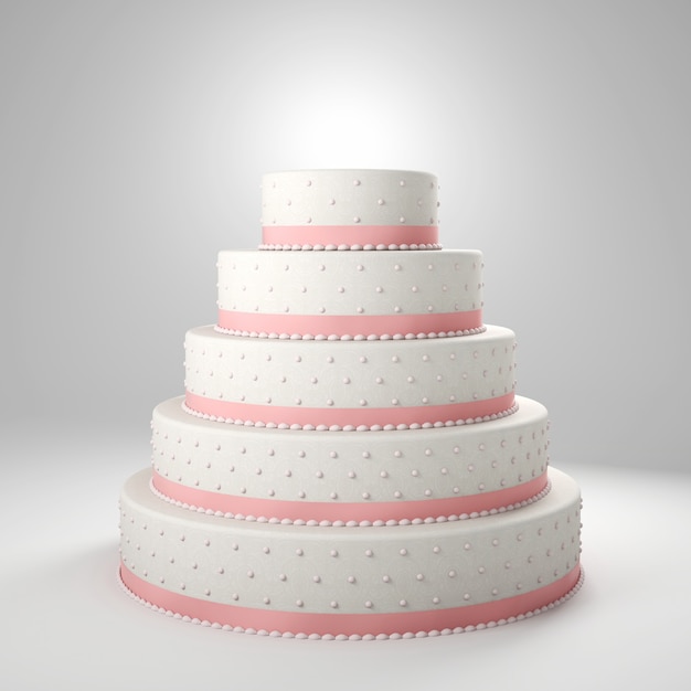 Foto bolo de casamento branco fundo 3d