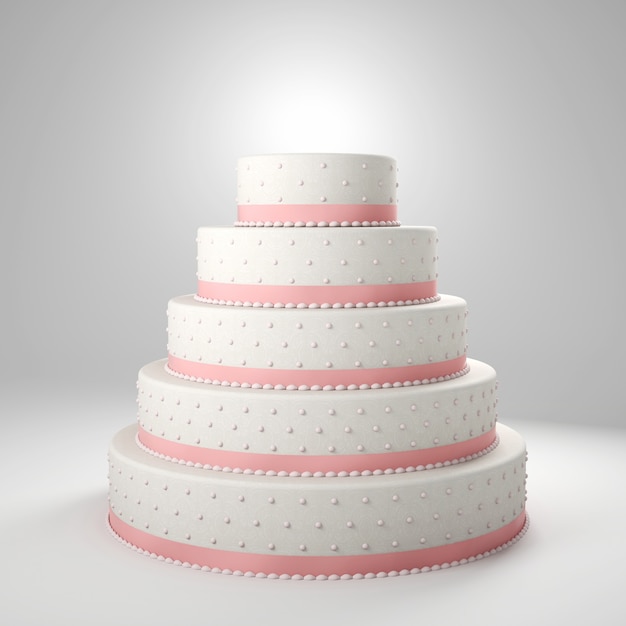 Bolo de casamento branco fundo 3d