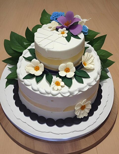 bolo de casamento com flores coloridas