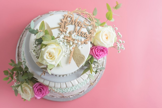 Bolo de casamento fondant