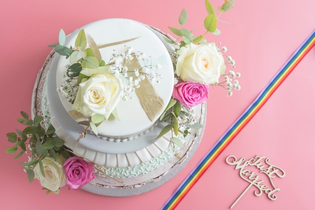 Bolo de casamento lgbt