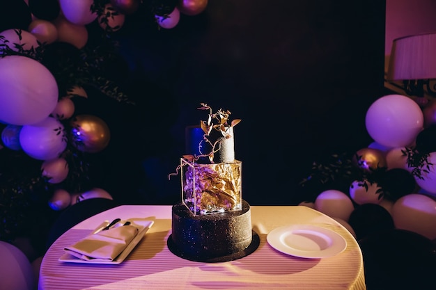 Foto bolo de casamento na celebração