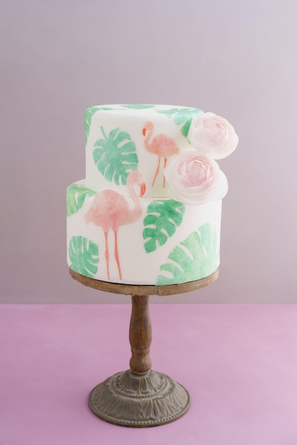 bolo de casamento tropical