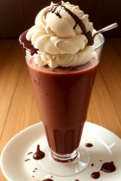 Foto bolo de casquinha de sorvete de chocolate lanche de chá da tarde delicioso bebida deliciosa fundo de papel de parede