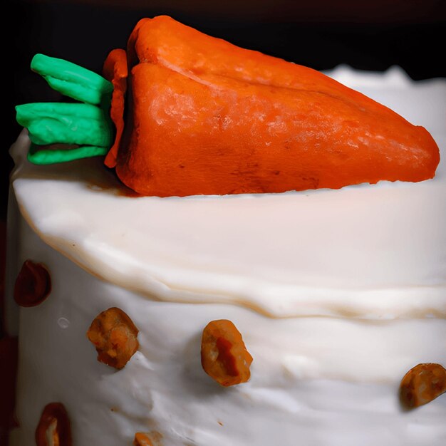 Foto bolo de cenoura caseiro saudável com frutas e creme generative ai