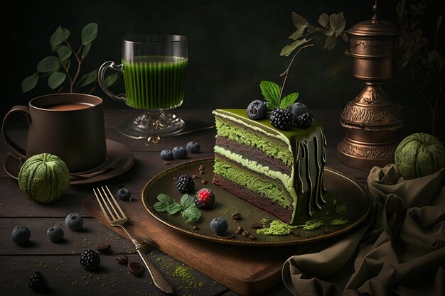 Bolo de Chá Verde Matcha