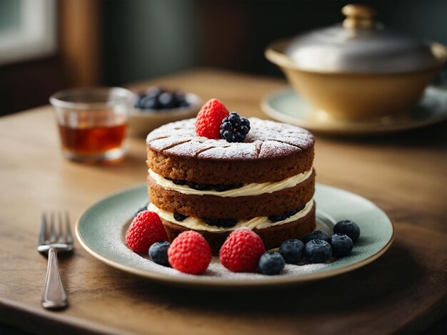 bolo de chocolate com com bagas