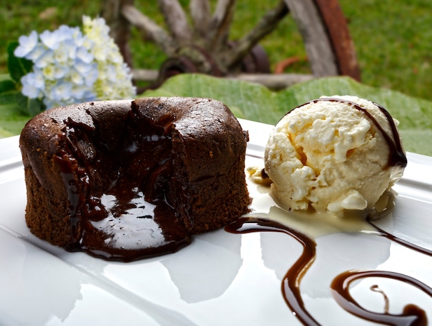 Bolo De Chocolate Com Sorvete Fresco