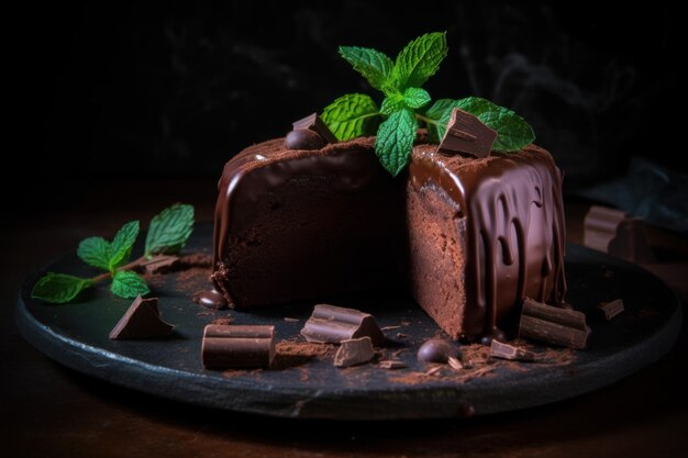 Bolo de chocolate comida de menta Cozinheiro de molho Gerar Ai