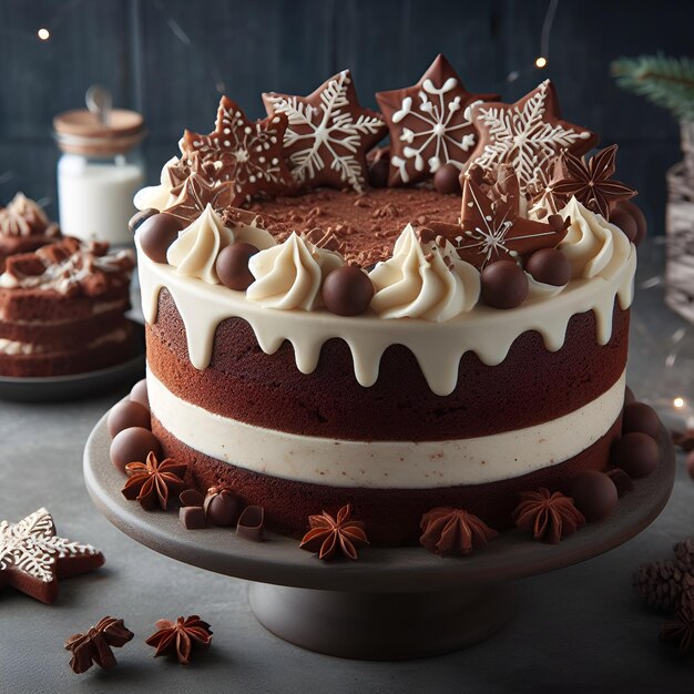 Bolo de chocolate de Natal