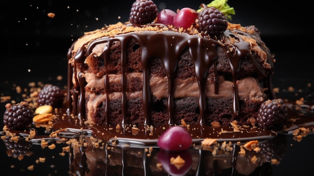 bolo de chocolate HD papel de parede imagem fotográfica