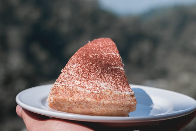 Foto bolo de chocolate na chapa branca