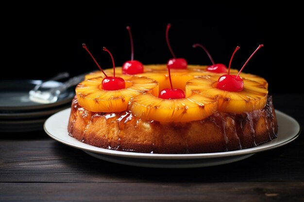 bolo de coco e abacaxi ao contrário