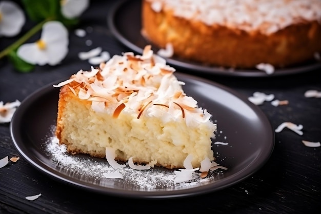 Bolo De Coco Tentação Tropical Com Flocos Generativo Ai