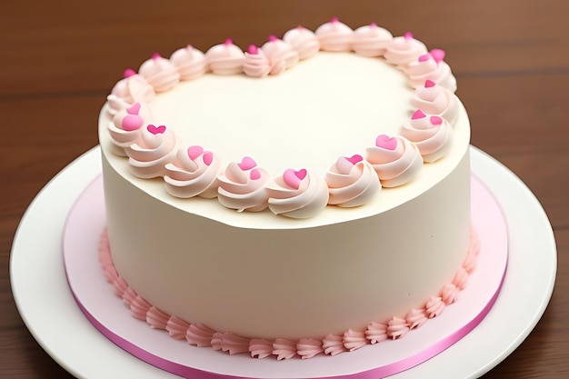 bolo de coração rosa para o Dia dos Namorados ou aniversário