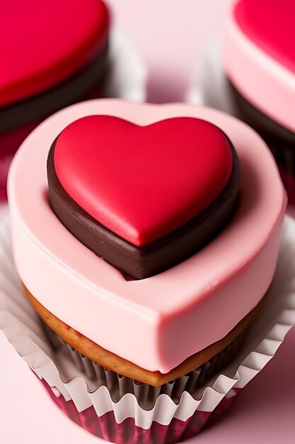 Foto bolo de coração rosa para o dia dos namorados ou aniversário