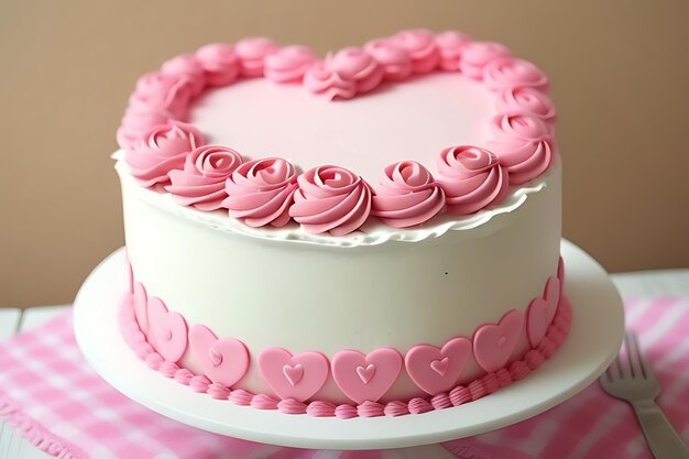 bolo de coração rosa para o Dia dos Namorados ou aniversário