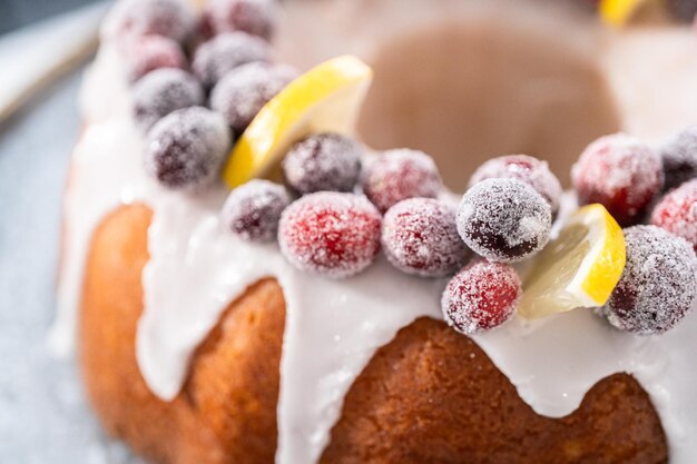 Bolo de cranberry de limão