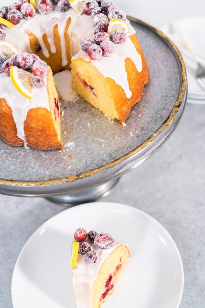 Bolo de cranberry de limão