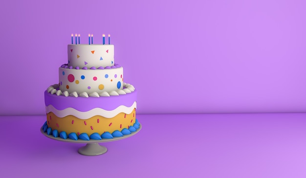 Bolo de festa roxo