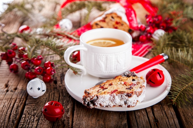 Bolo de frutas de natal de dresdnen stollen