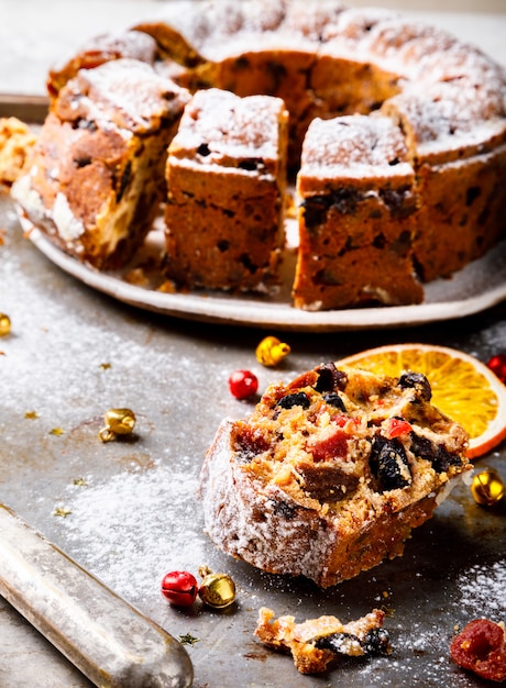 Foto bolo de frutas de natal laranja