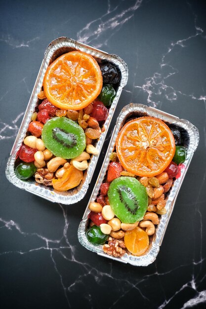 Bolo de frutas para o festival de natal