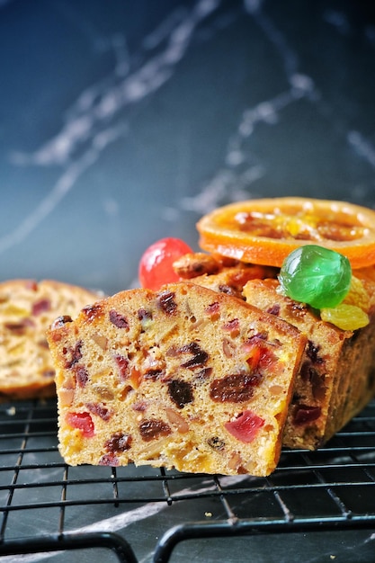 Bolo de frutas para o festival de natal