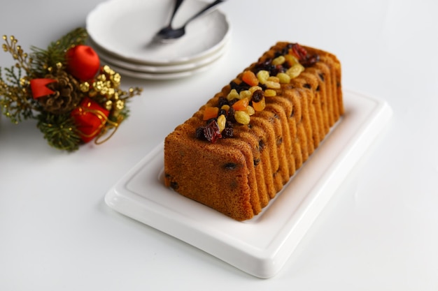 Bolo de frutas secas inglês. Bolo Tradicional de Natal com Frutos Secos, Tâmaras, Frutos Cristalizados.