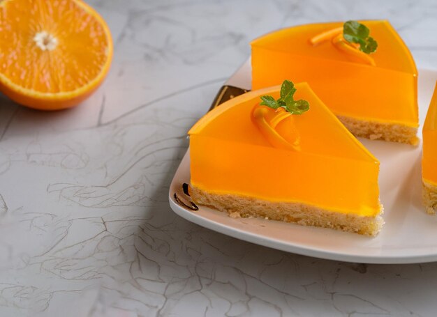 Foto bolo de gelatina de laranja