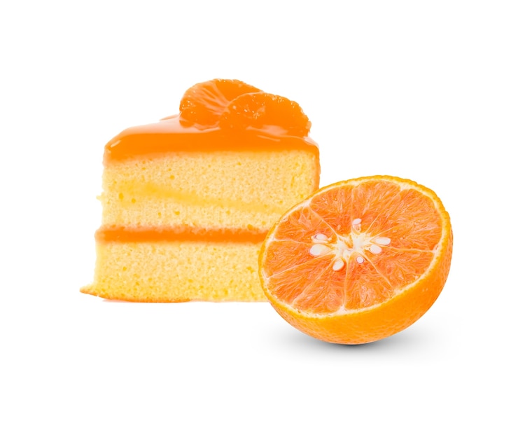 Foto bolo de laranja isolado em whit.