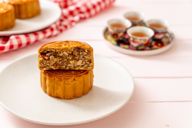 Bolo de lua chinesa para festival chinês de meados do outono