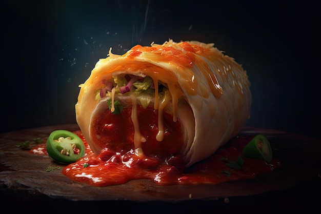 Foto de chimichangas em um prato de comida mexicana