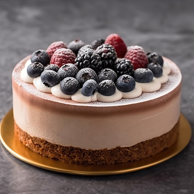 bolo de mousse com bagas