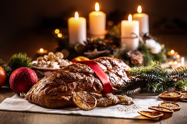 Bolo de Natal tradicional eslovaco e checo Vianocka Vanocka