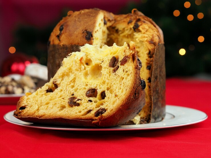 Foto bolo de natal tradicional italiano panetone