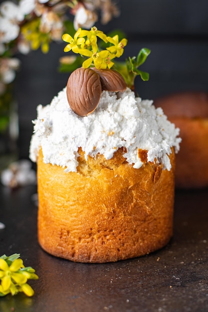 Bolo de Páscoa pão doce feriado sobremesa refeição comida lanche na mesa cópia espaço fundo de comida