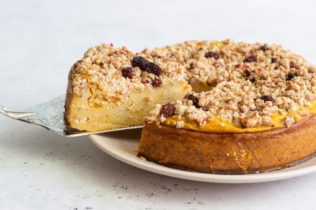 Bolo de queijo com abóbora e crumble