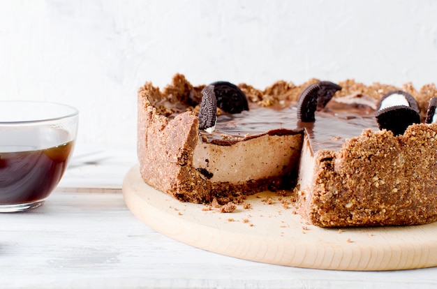 Bolo de Queijo de Chocolate e Chávena de Café