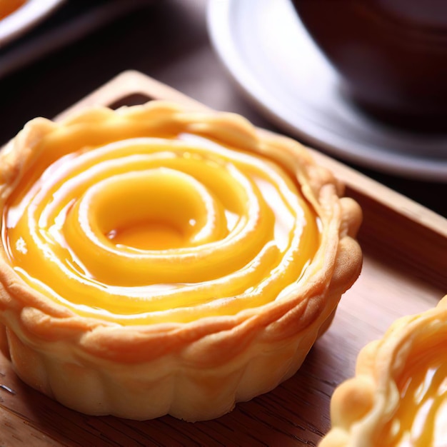 Bolo de tarte de ovo quente e acabado de cozer