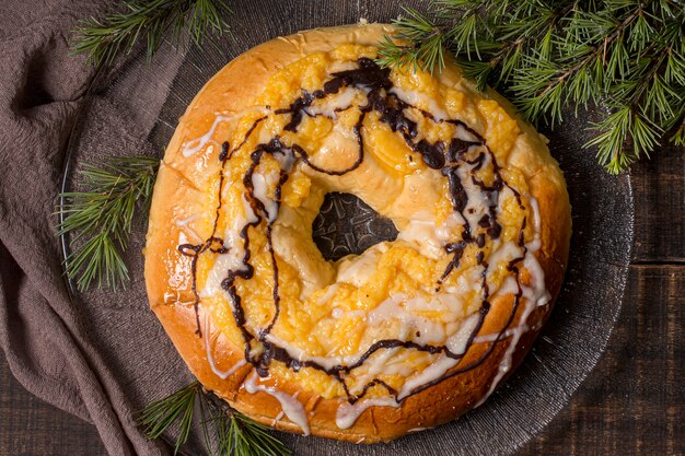 Foto bolo delicioso do dia da epifania de cima