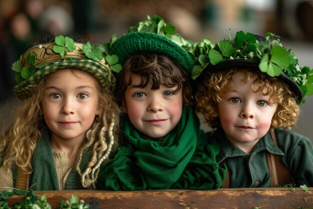 Foto bolo e sobremesas com decorações festivas com tema do dia de são patrício